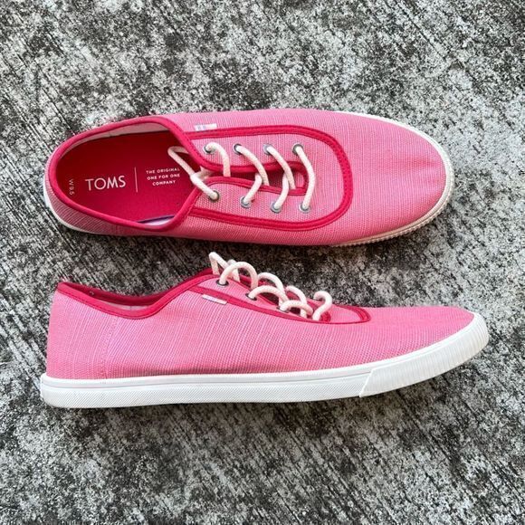 Toms Women's Heritage Canvas Caramel Sneaker Strawberry Milkshake Size 9.5M - Picture 5 of 7